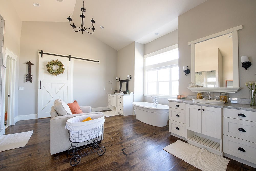 Custom bathroom with soaking tub