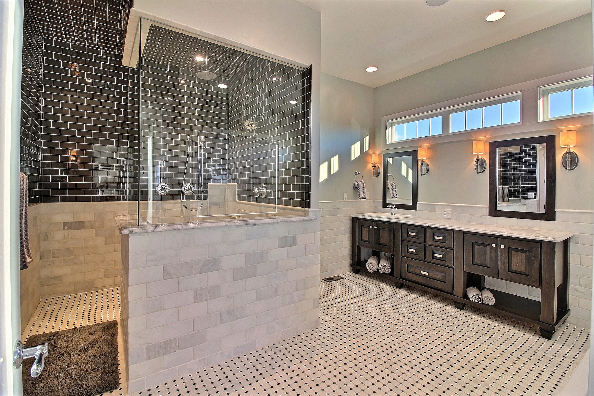Custom bathroom with double vanity