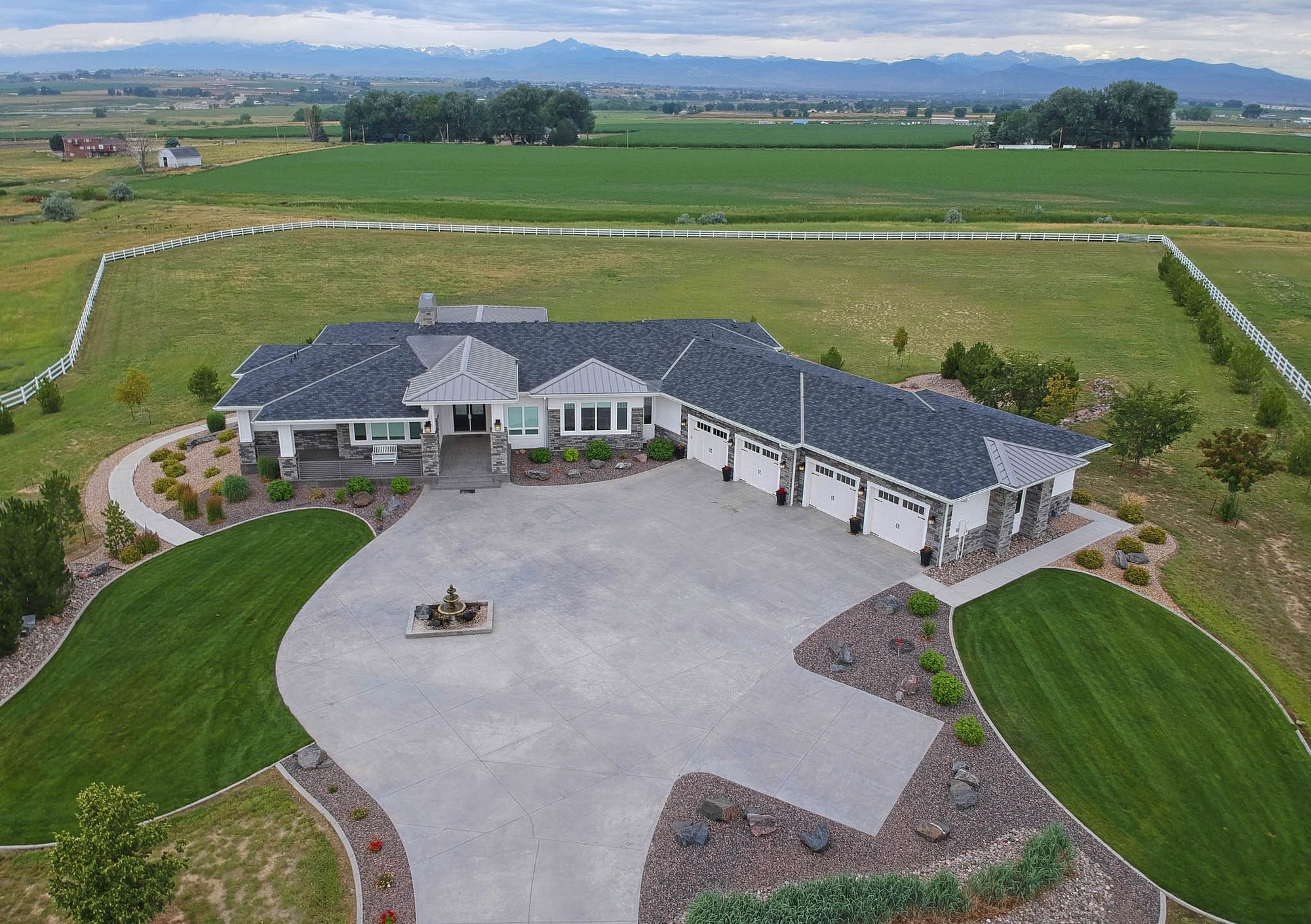 Custom home aerial view