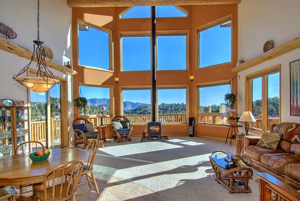 Custom great room with view