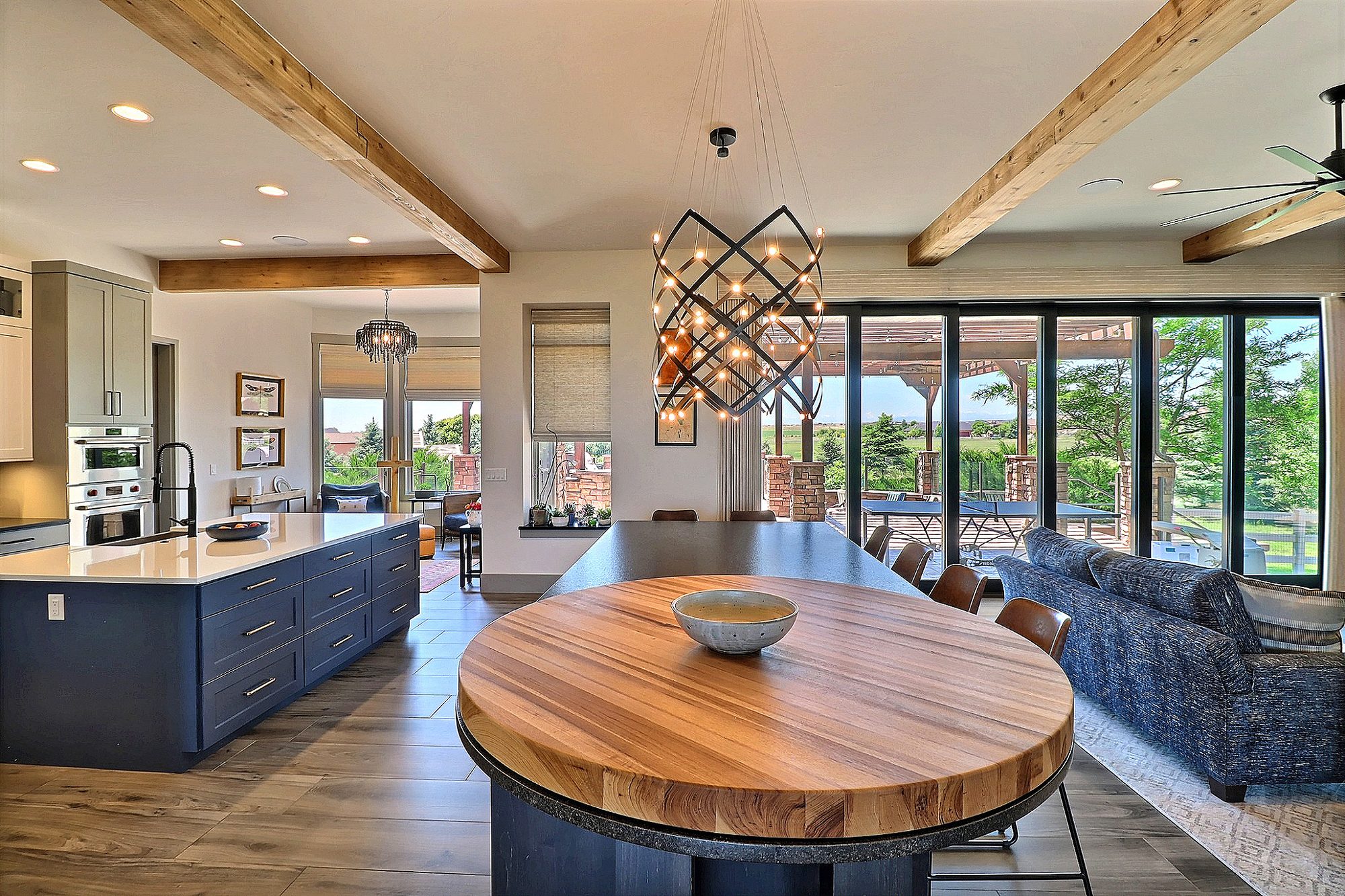 Custom kitchen with dining