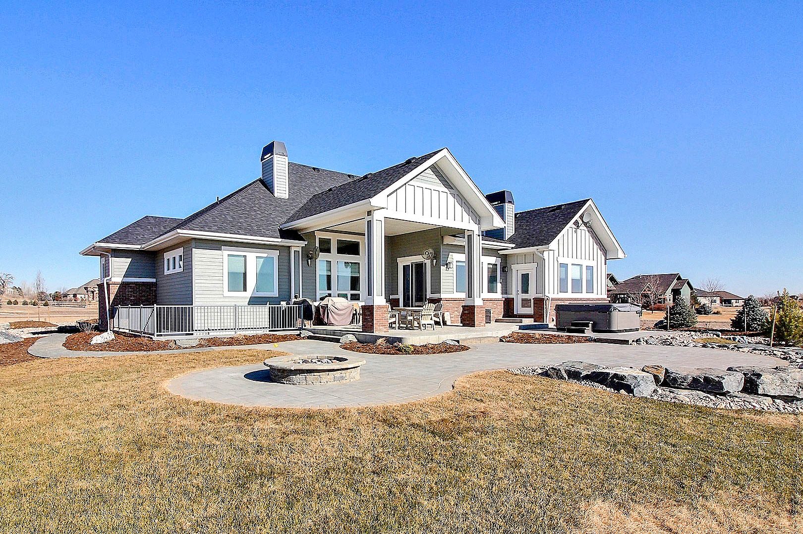 Custom home rear patio